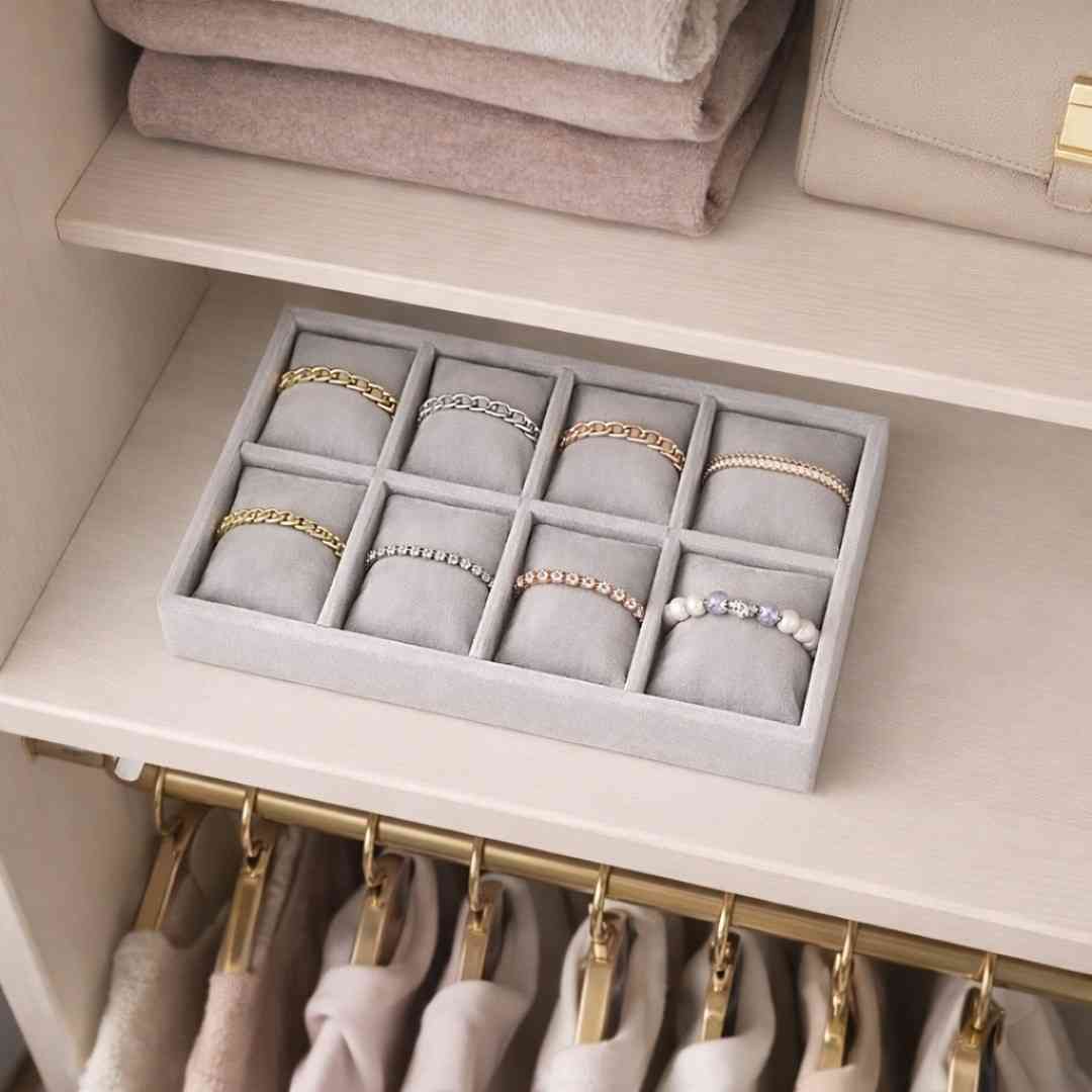 TBT 8 Slot Bracelet Tray Elegant Jewellery Organisation for Modern Wardrobes