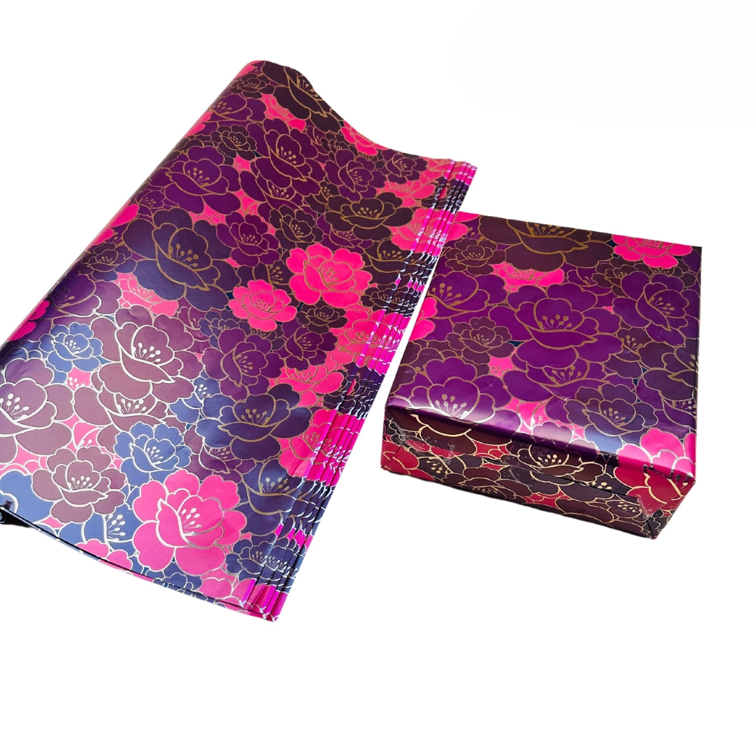 Beautiful Dark floral Packing Paper