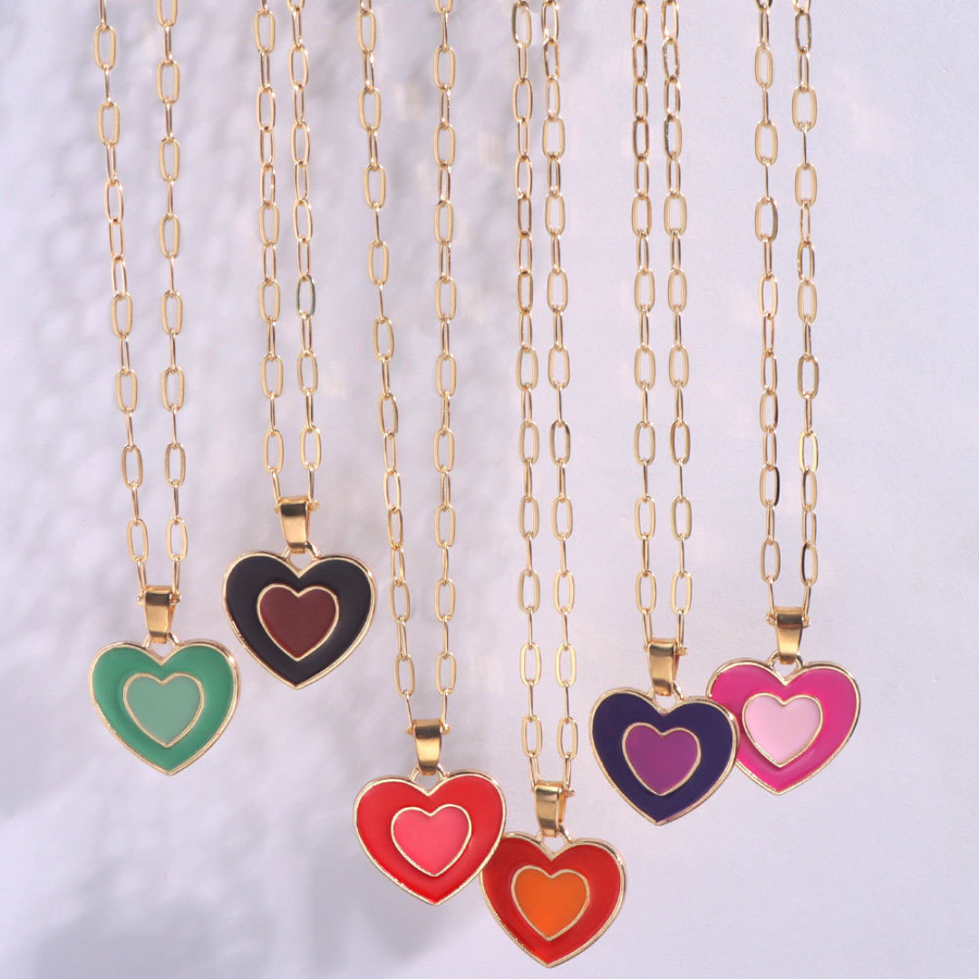 Coloured Heart Necklace