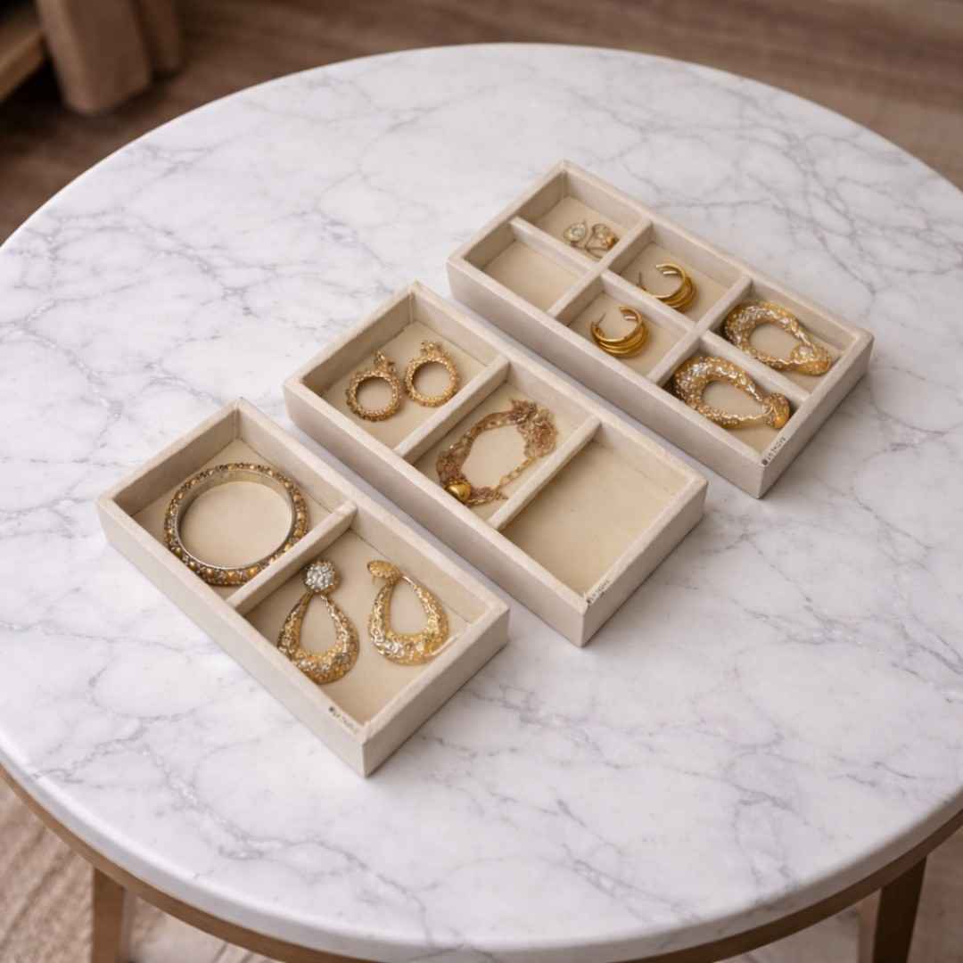 3 Grid, 2 Grid & 6 Grid Mini Jewellery Organiser – Compact Storage Combo