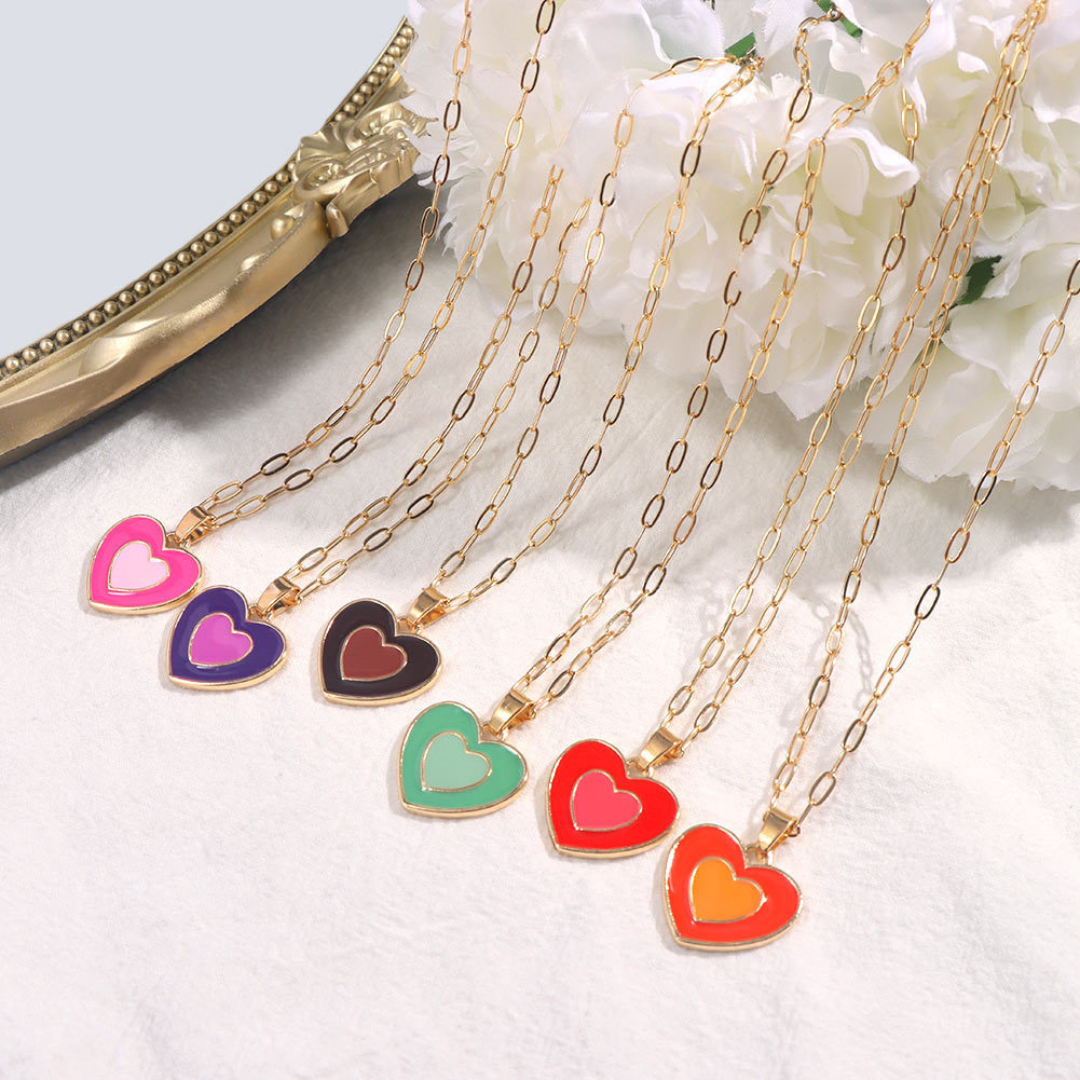 Coloured Heart Necklace