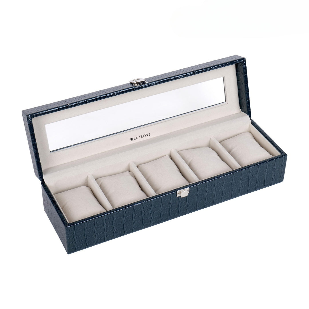 5 Slot Watch Box (With Glass Top)