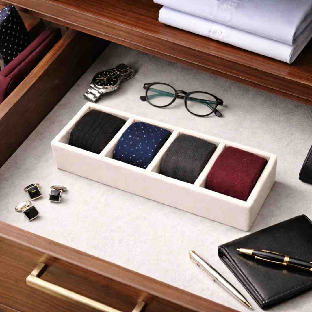 TBT 4 Slot Socks Tray – Premium Drawer Organiser for Wardrobes