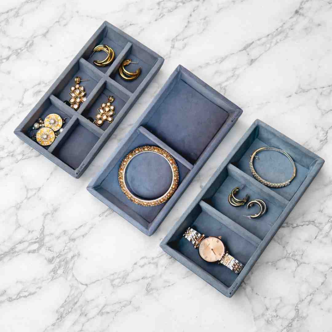 3 Grid, 2 Grid & 6 Grid Mini Jewellery Organiser – Compact Storage Combo
