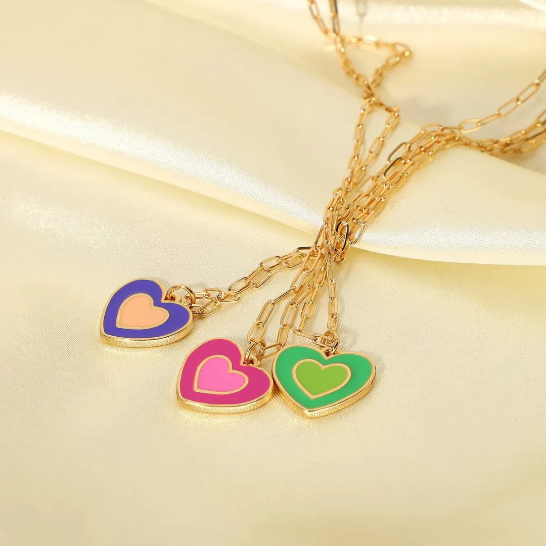 Coloured Heart Necklace