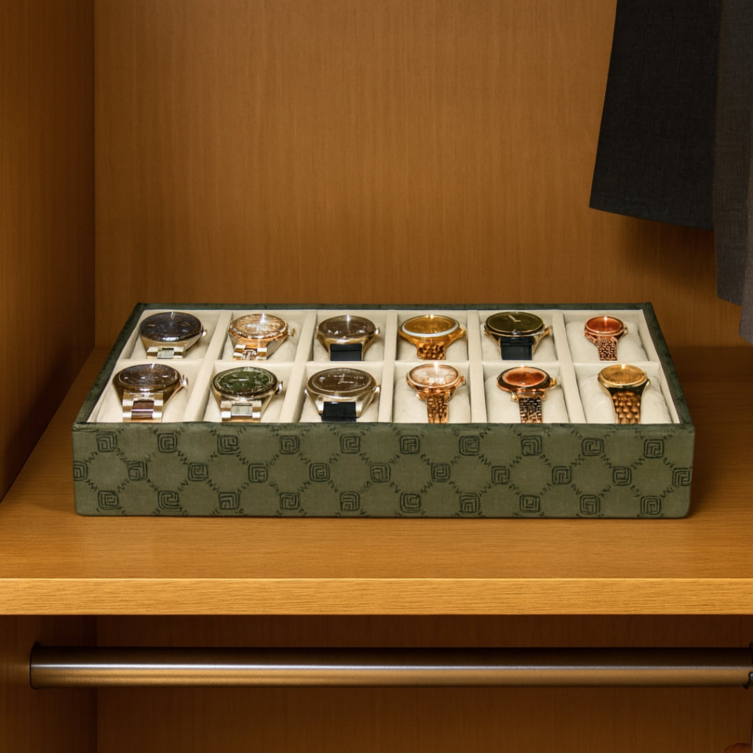 Designer 12-Slot Watch Tray