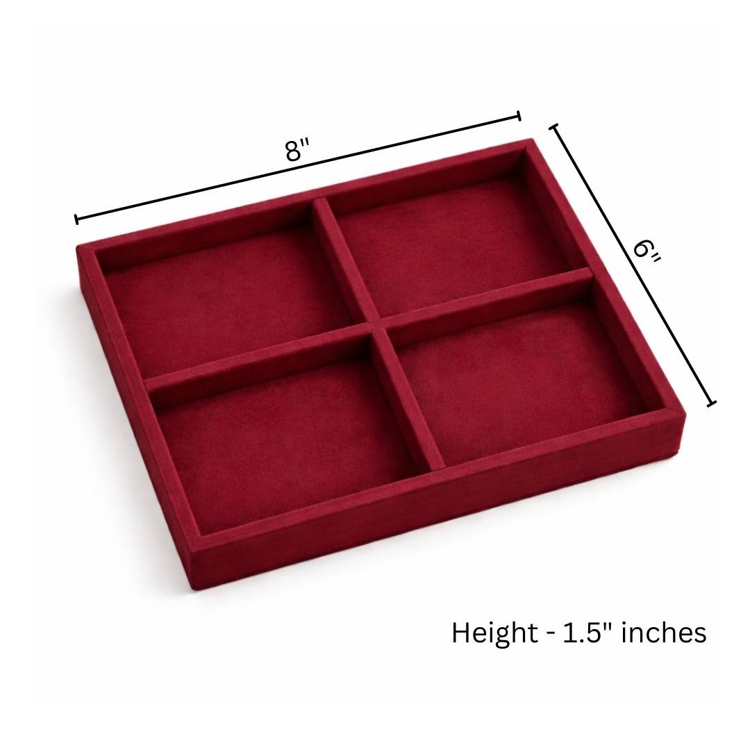 Luxury Small 4 Grids Jewellery Tray