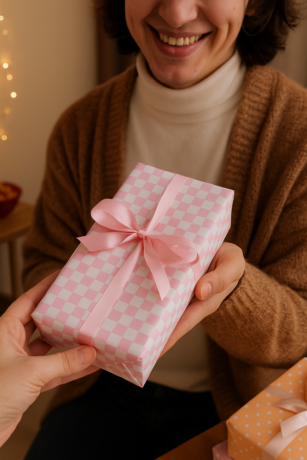 Pink Check Dual Packing Paper