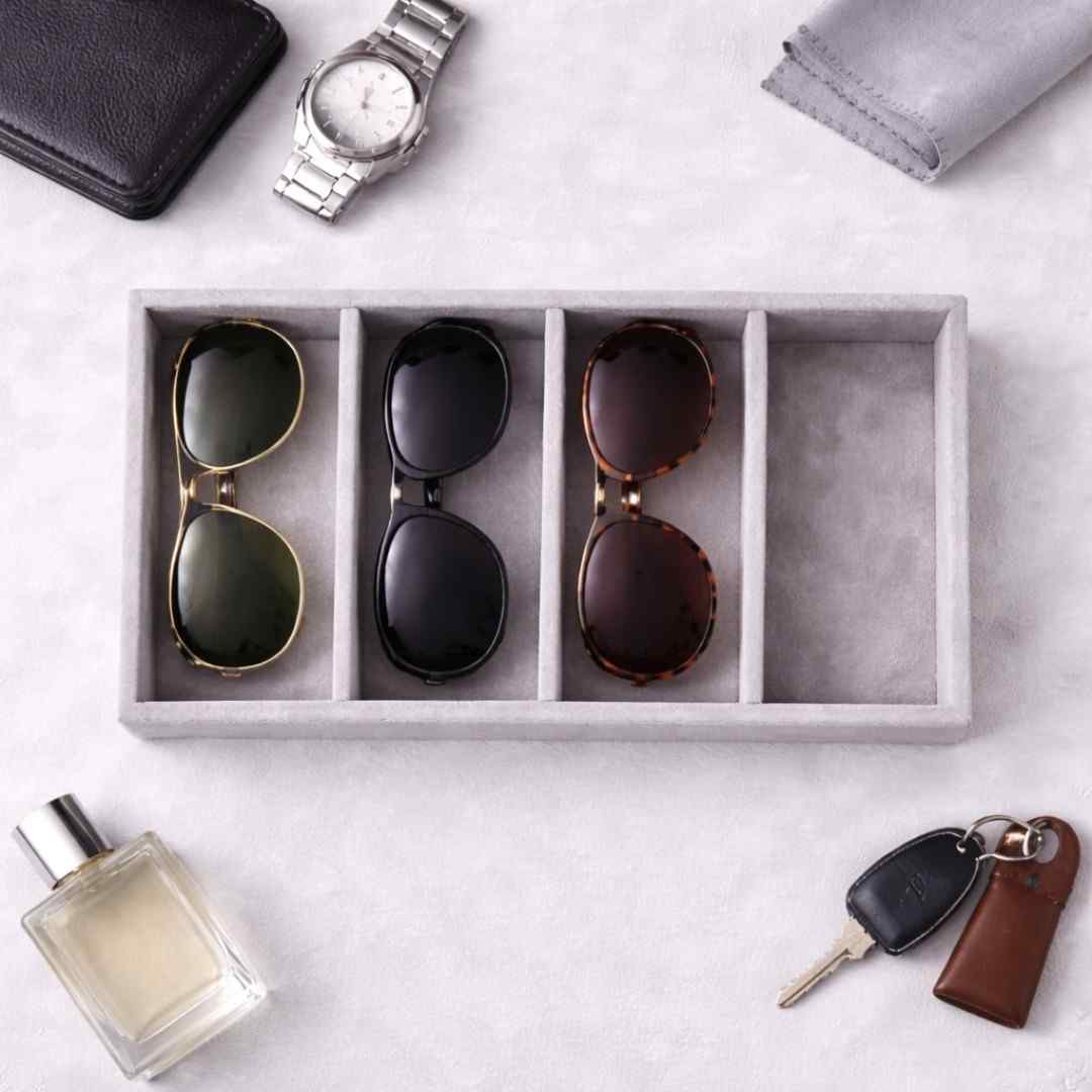 TBT 4 Slot Sunglass Tray – Smart Eyewear Storage for Everyday Wardrobes