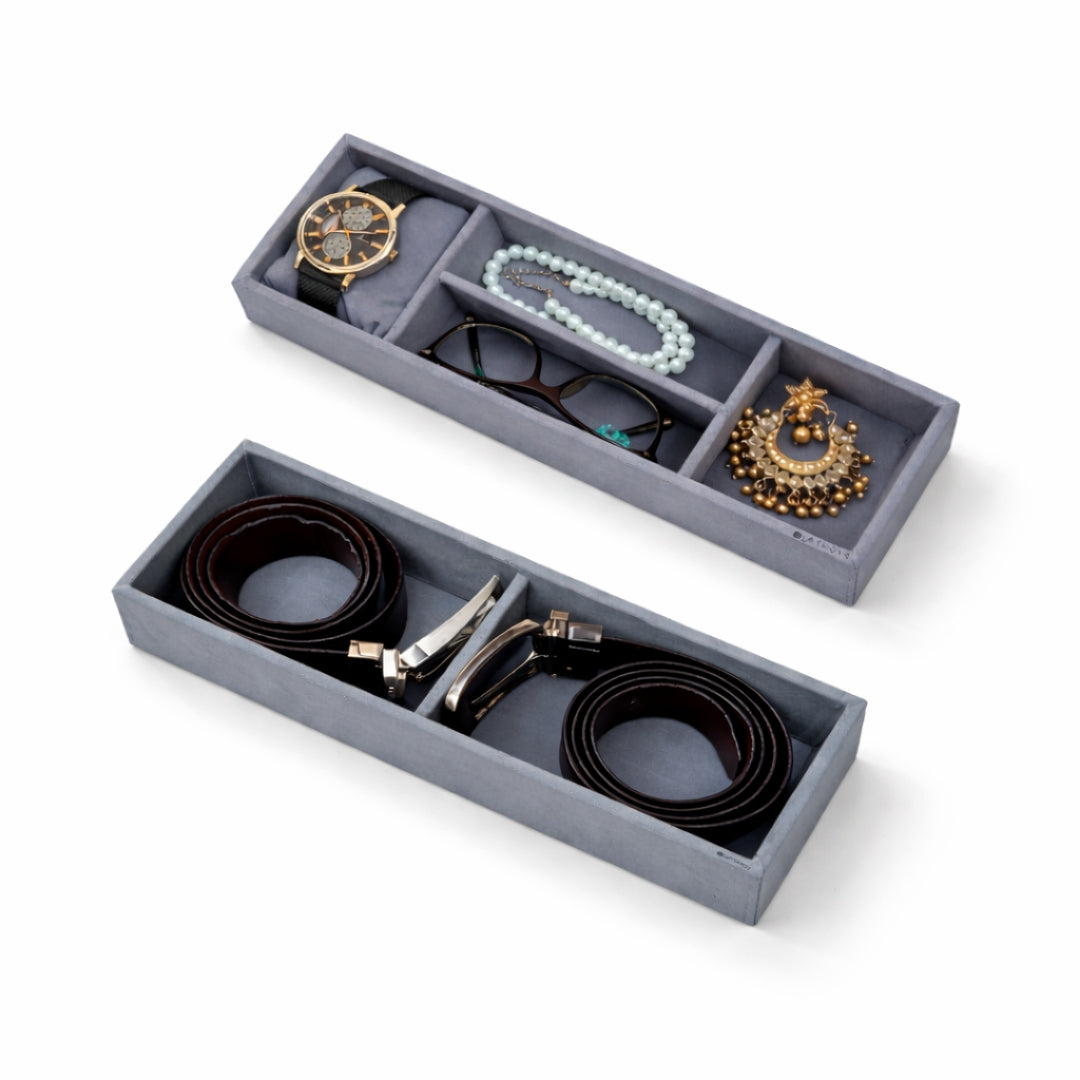 Belt, Sunglass & Watch Drawer Organiser – 2 Belt, 2 Sunglass & 2 Watch Slots