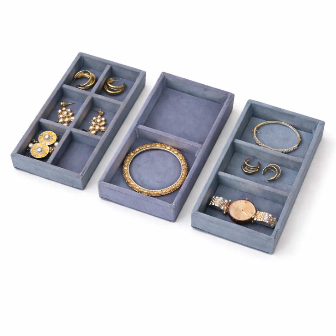 3 Grid, 2 Grid & 6 Grid Mini Jewellery Organiser – Compact Storage Combo