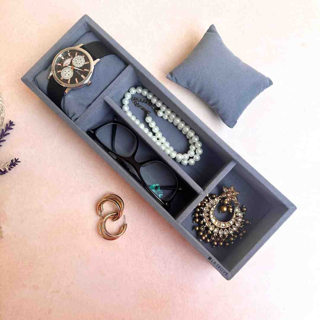 2 Slot Watch & Sunglasses Organizer Tray (Sleek)