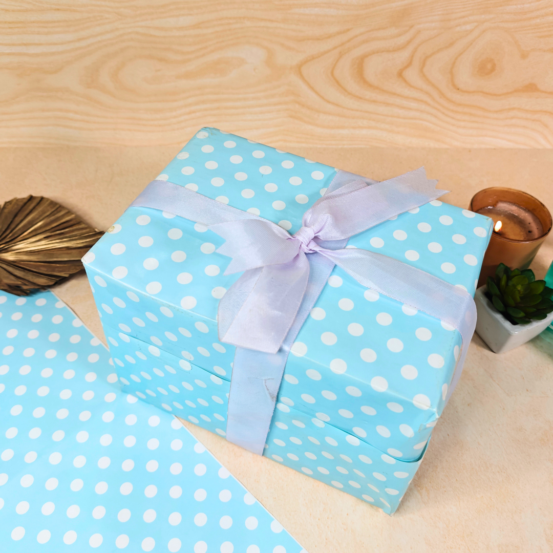 Blue Polka Dots Packing Paper