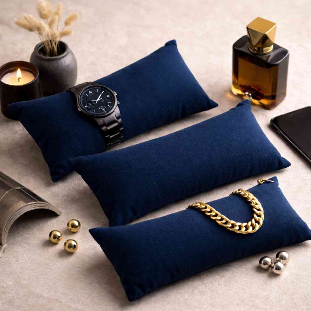 La Trove Luxury Long Velvet Pillow Inserts for Bracelets & Jewellery Organizer Pillows