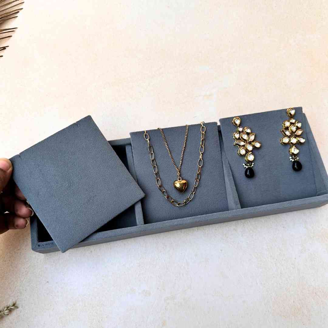 3 Grid Necklace Organiser Tray (Sleek)