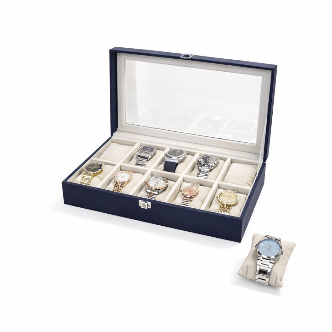 TBT 10 Slot Watch Box With Glass Top