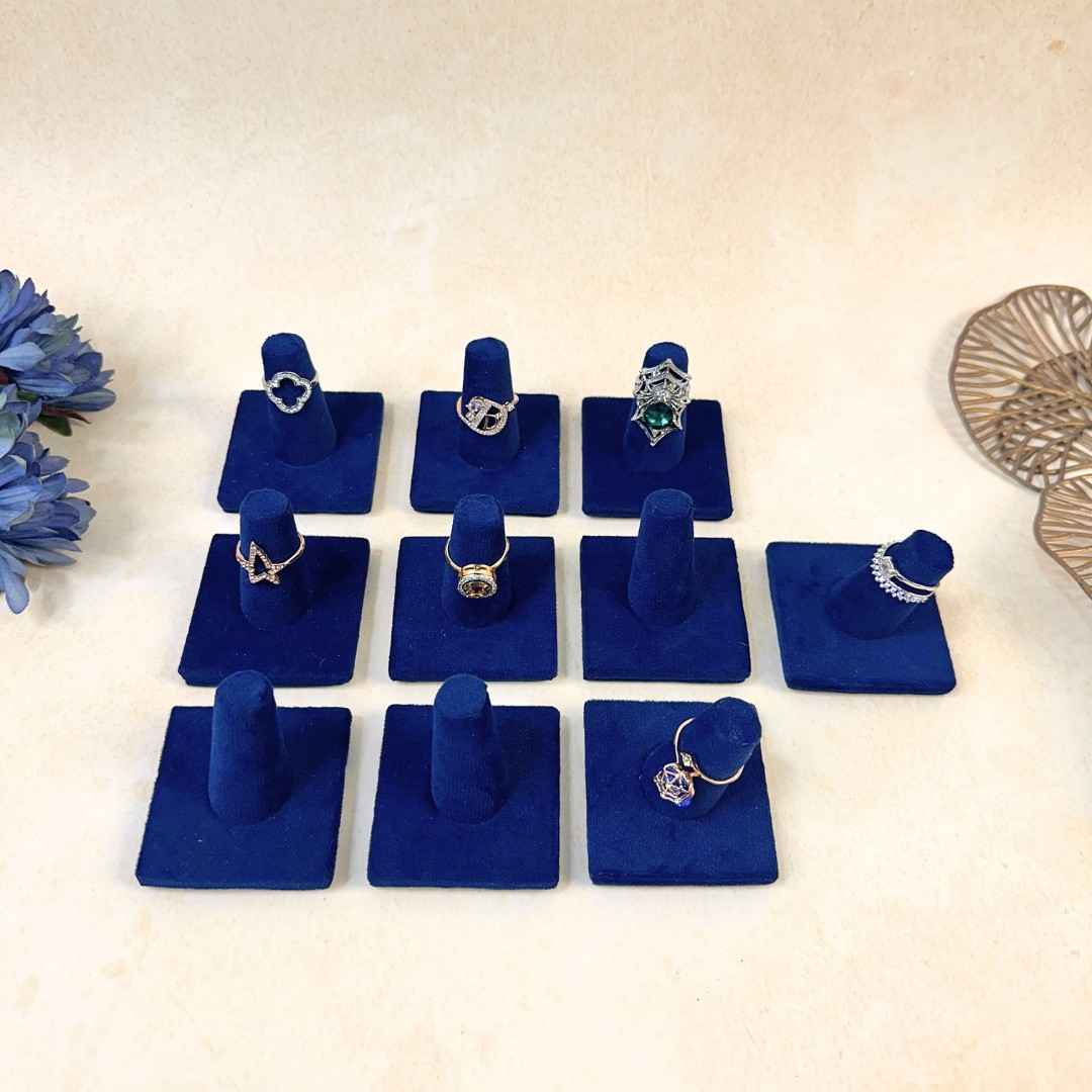 Premium Velvet Finger Ring Holder Stand