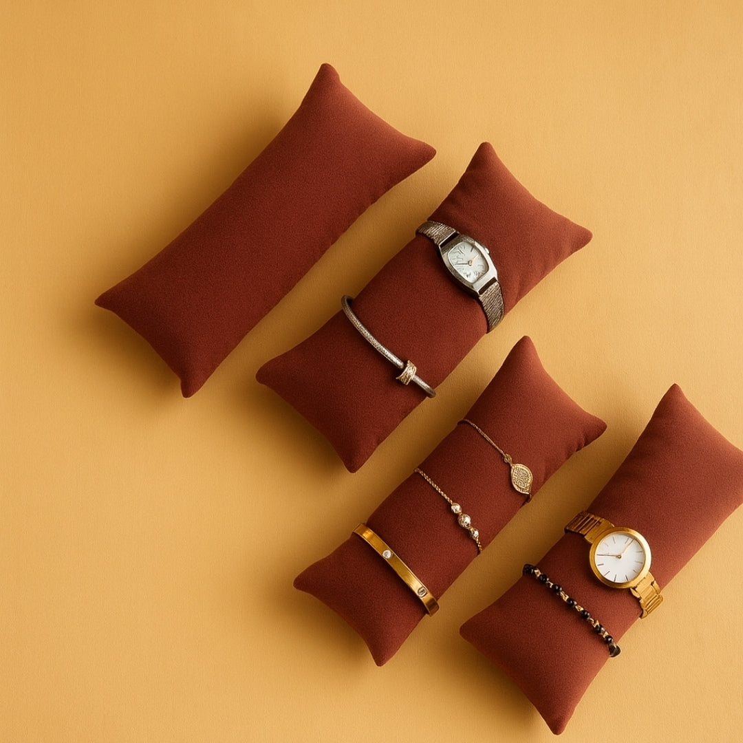 Pack of 1 Long Velvet Pillow for Watch, Bangle & Bracelet Trays