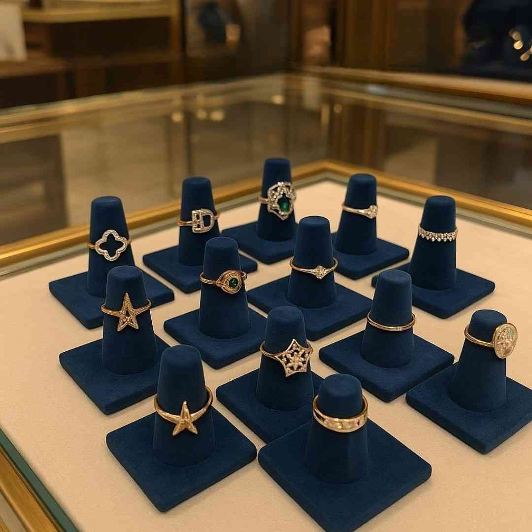 Premium Velvet Finger Ring Holder Stand
