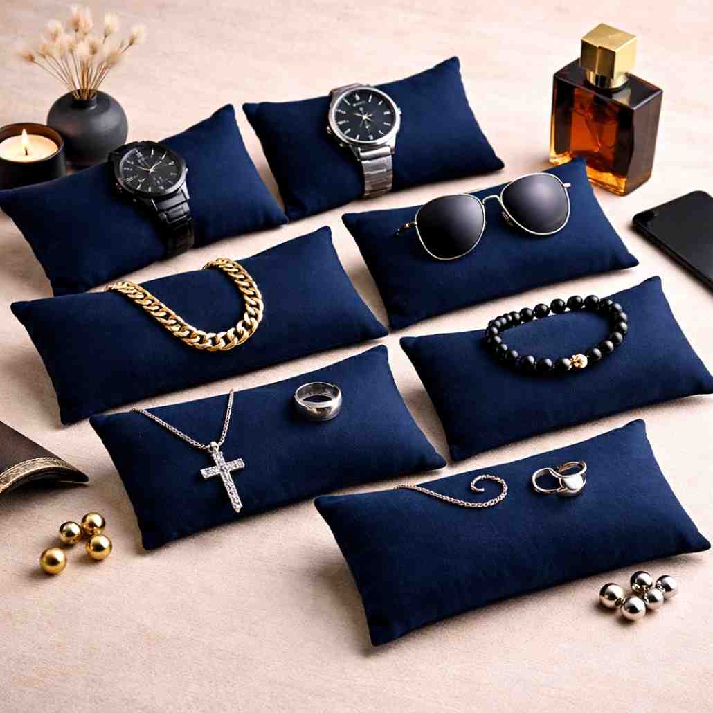 La Trove Luxury Long Velvet Pillow Inserts for Bracelets & Jewellery Organizer Pillows