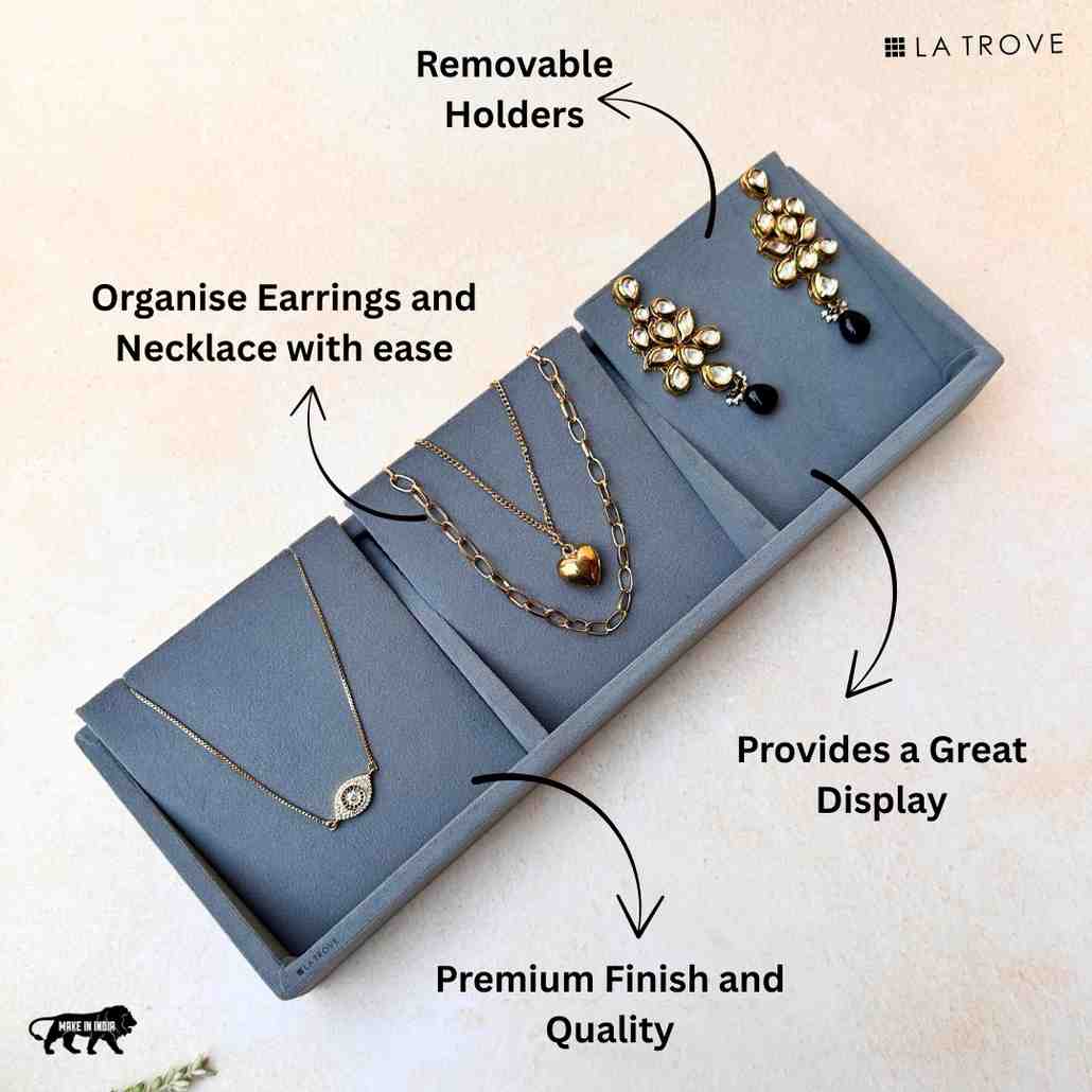 3 Grid Necklace Organiser Tray (Sleek)
