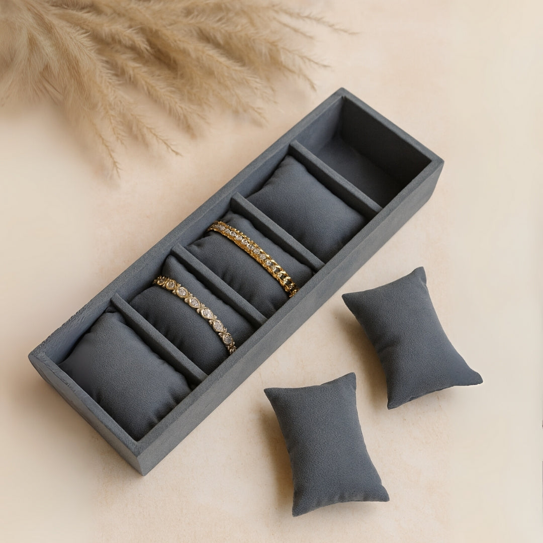 Velvet Bracelet Tray with 5 Compartments – Elegant Jewellery Organiser.