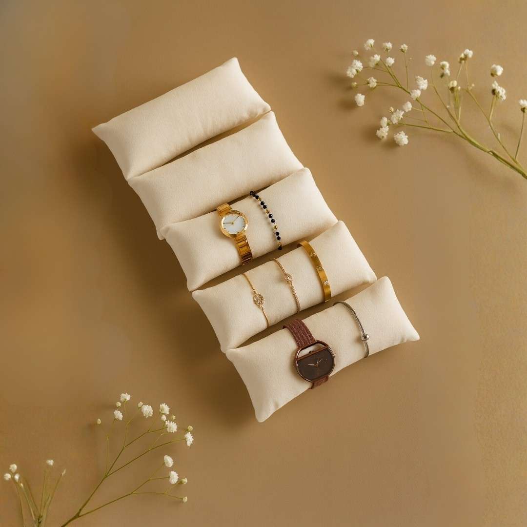 La Trove Luxury Long Velvet Pillow Inserts for Bracelets & Jewellery Organizer Pillows