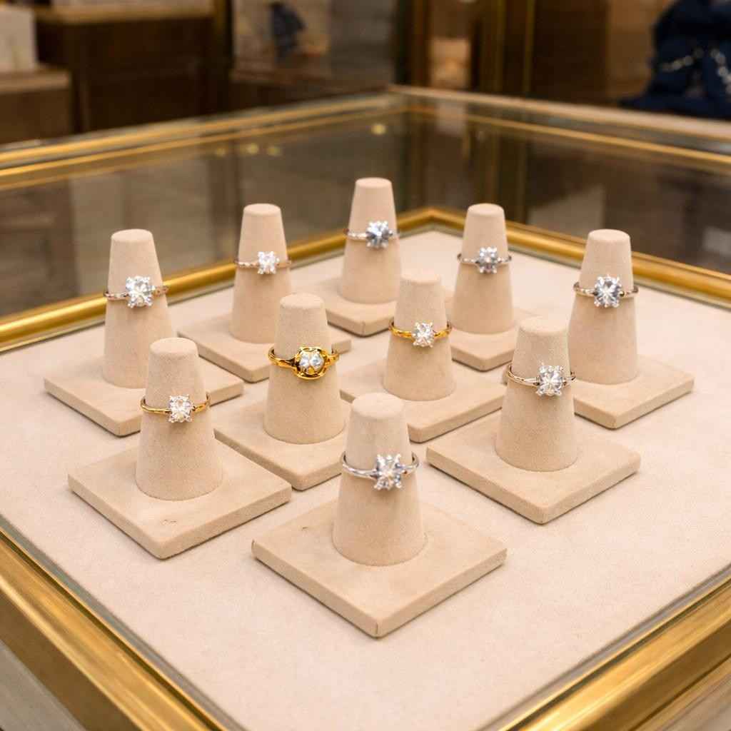 Premium Velvet Finger Ring Holder Stand