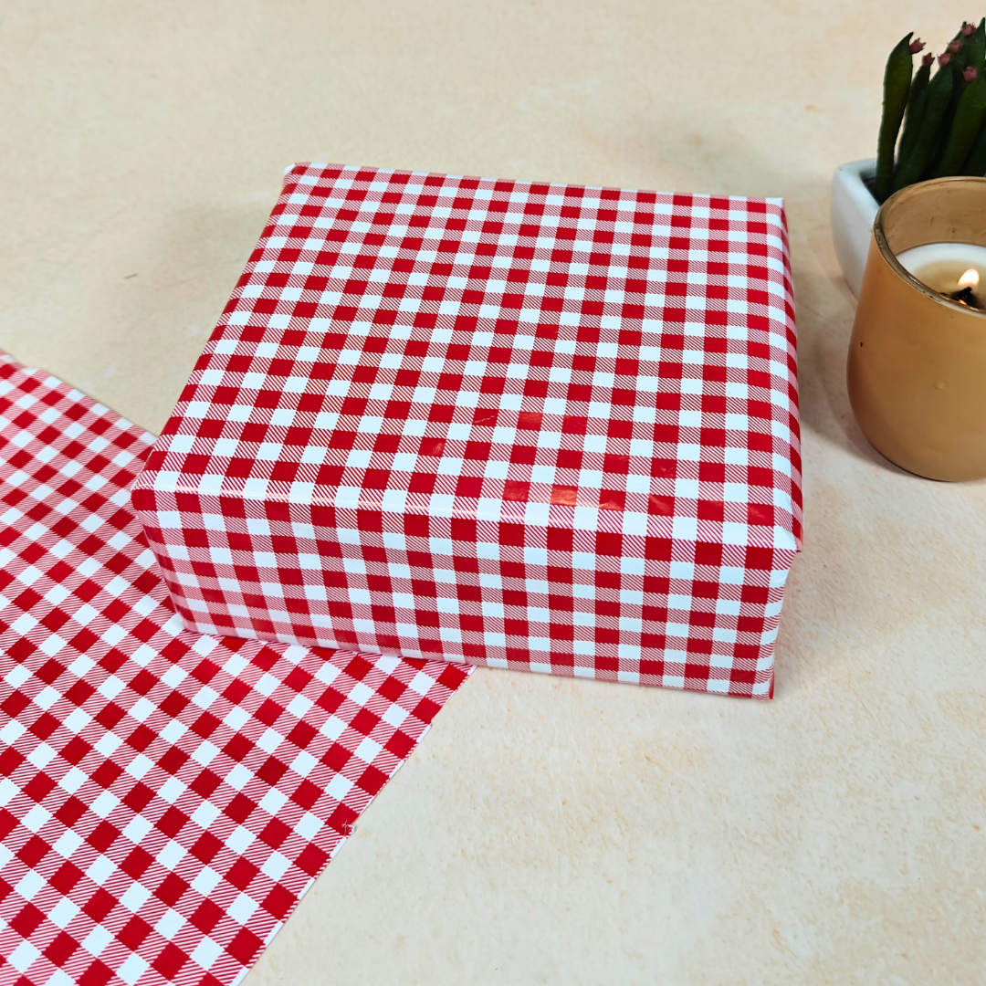 Red Check Dual Packing Paper