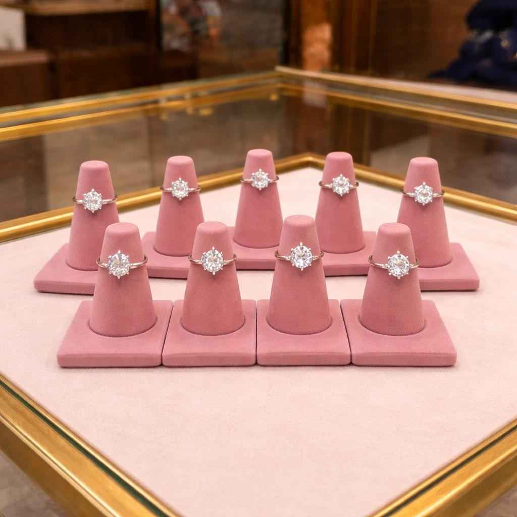 Premium Velvet Finger Ring Holder Stand