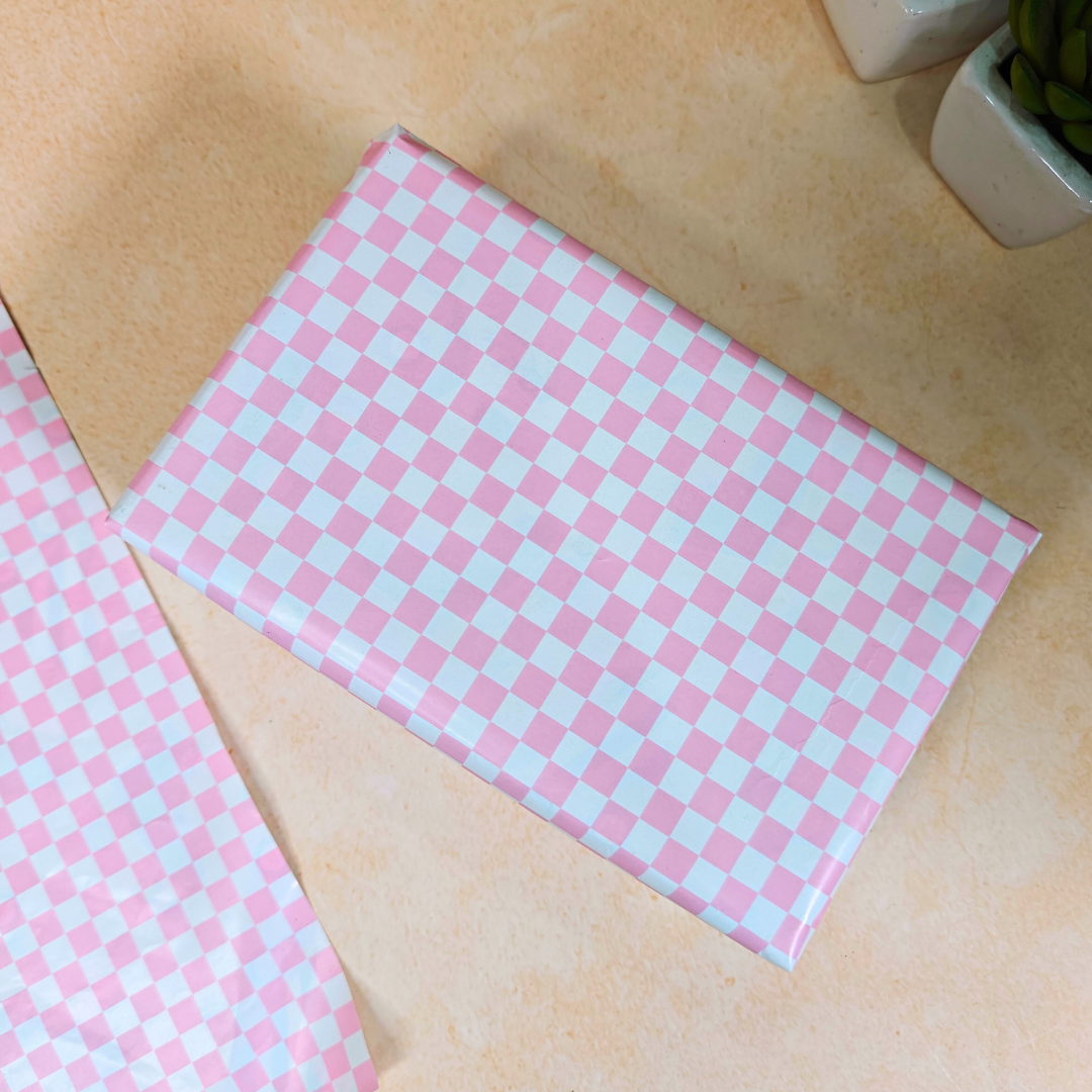 Pink Check Dual Packing Paper