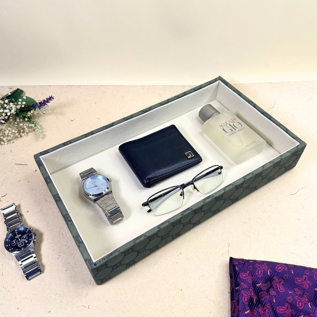 Olive Green Accessory Storage Tray for Wardrobe by La Trove.