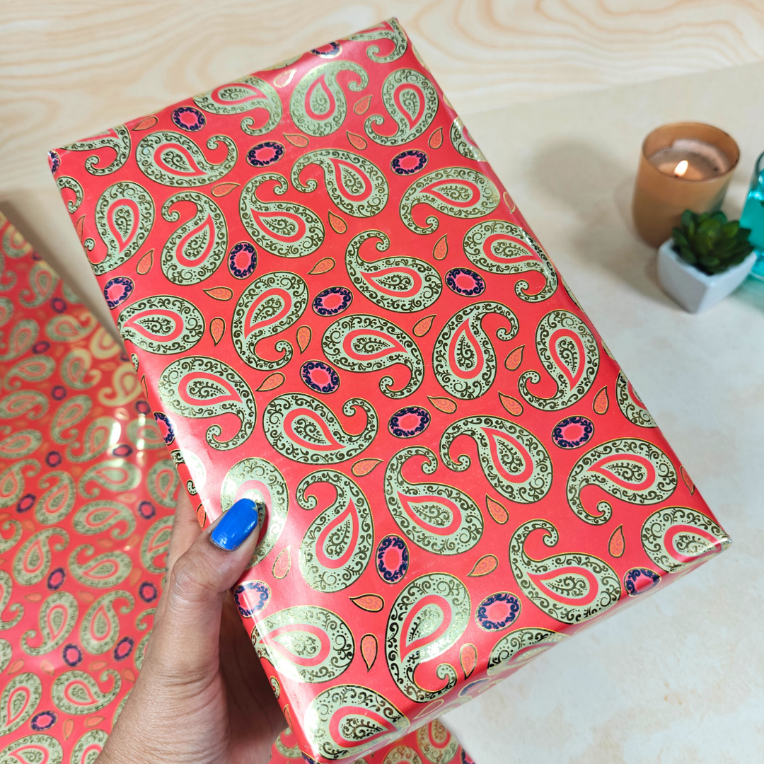 Vintage Paisley Red Packing Paper