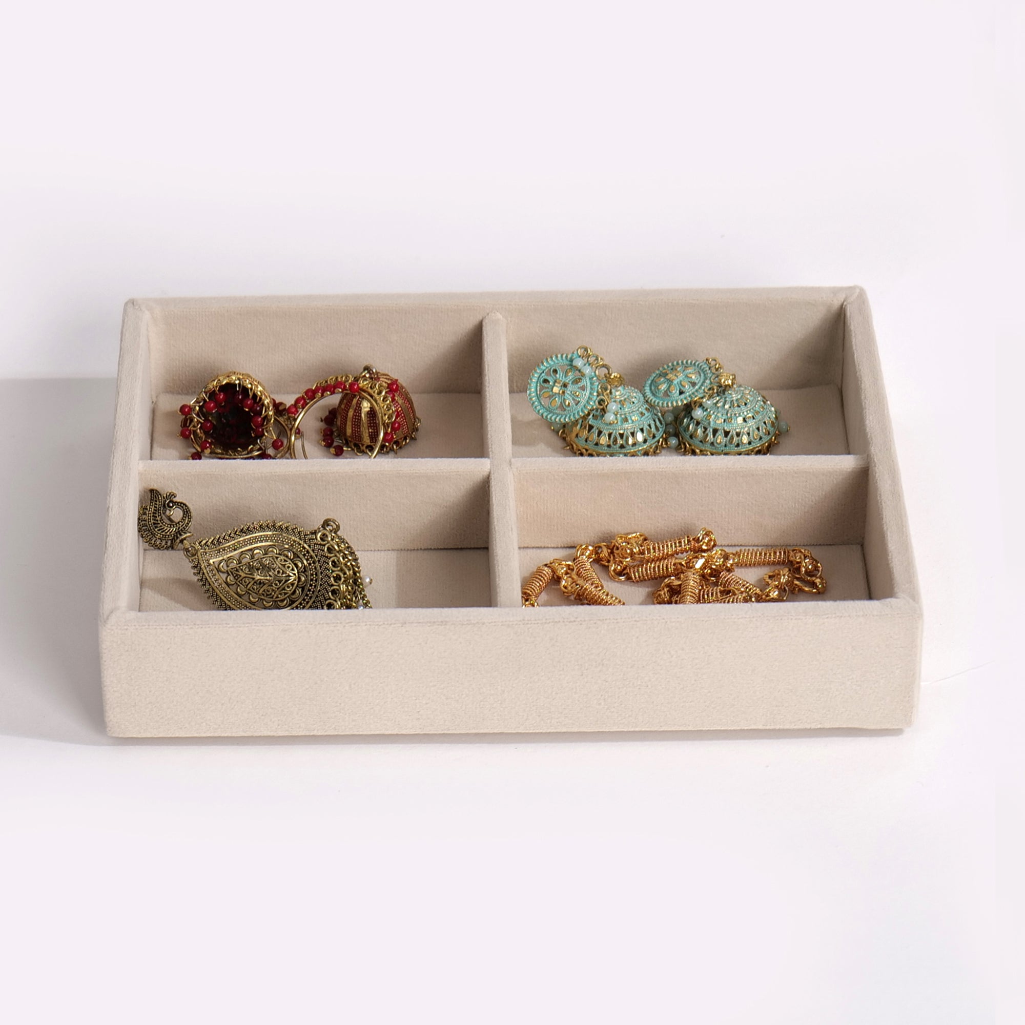 Luxury Small 4 Grids Jewellery Tray