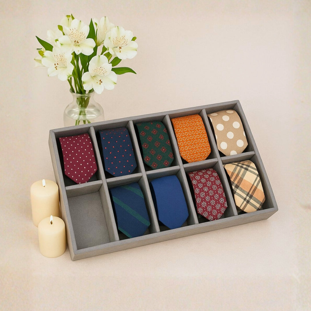 TBT 10 Slot Tie & Pocket Square Organiser Tray