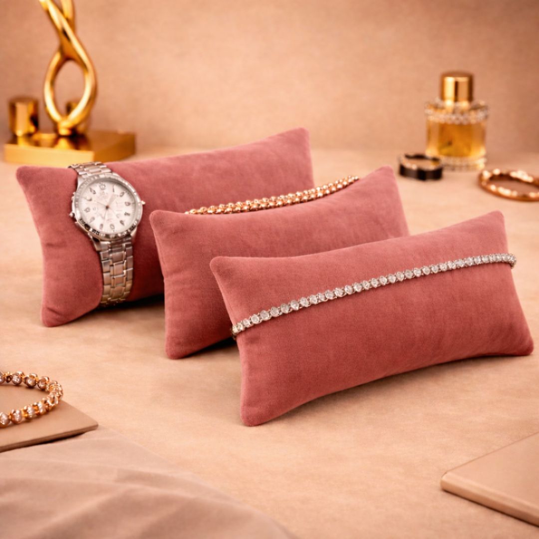 La Trove Luxury Long Velvet Pillow Inserts for Bracelets & Jewellery Organizer Pillows