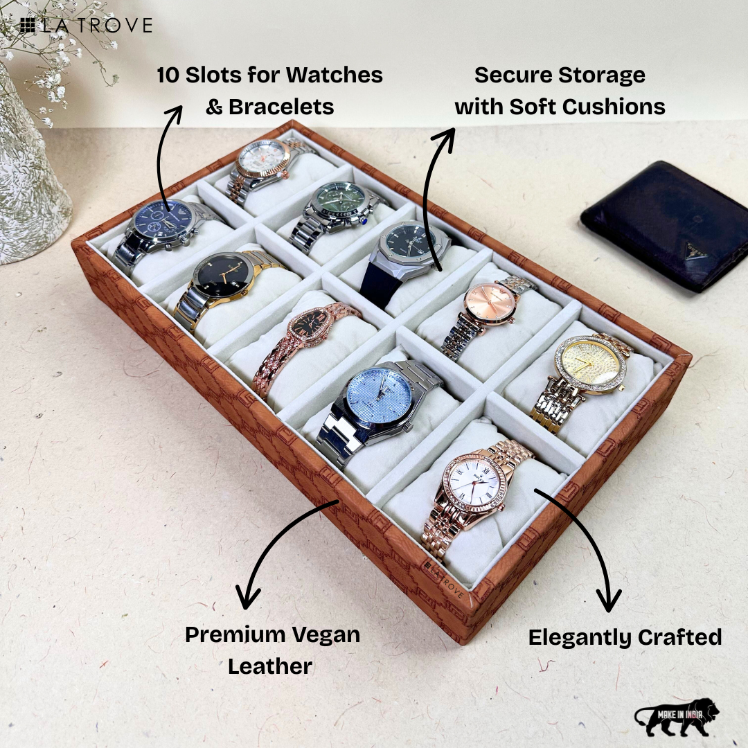 Designer 10-Slot Watch Tray
