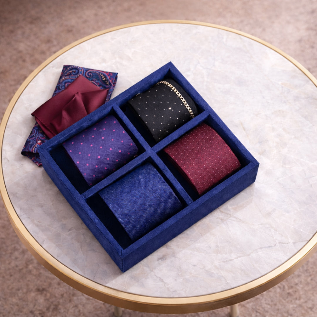 4 Slot Tie & Pocket Square Tray