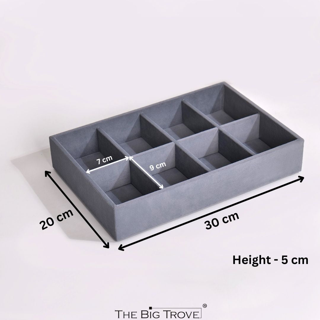 8 Slot Tie & Pocket Square Tray
