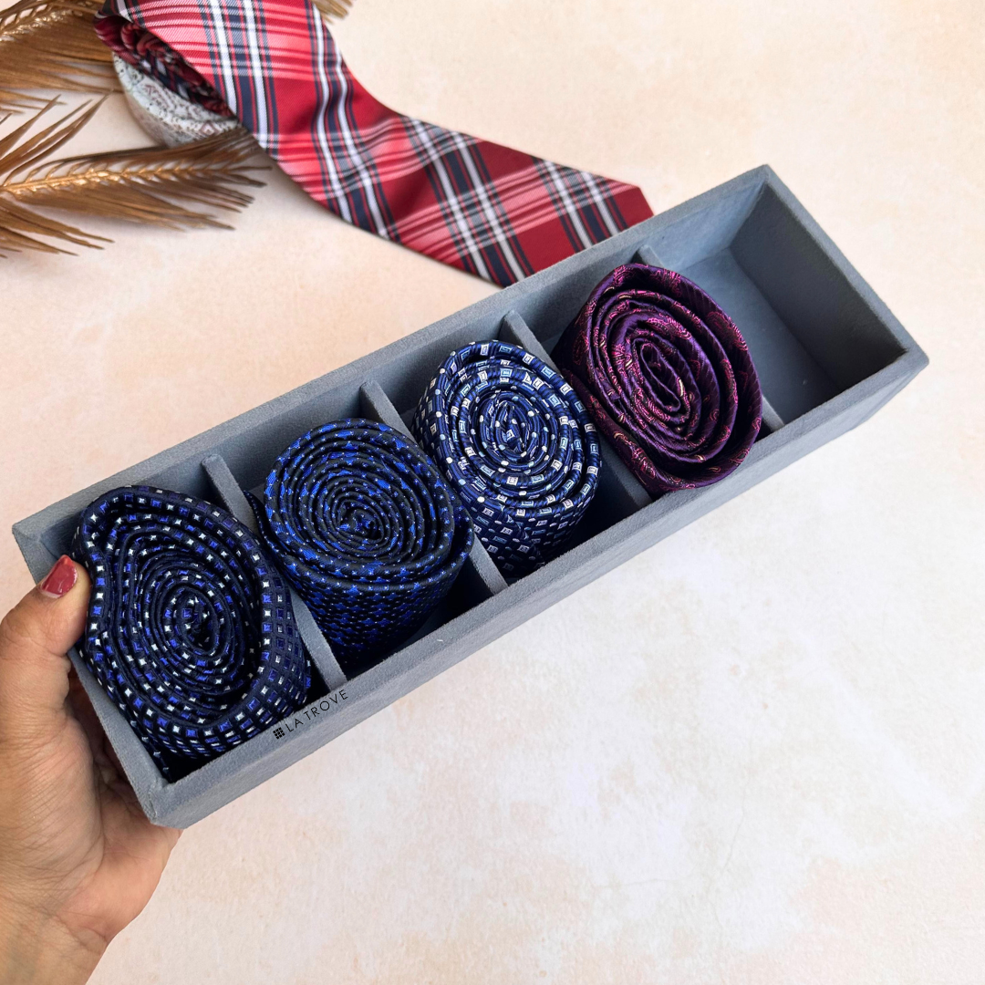 5 Slot Tie & Pocket Square Tray