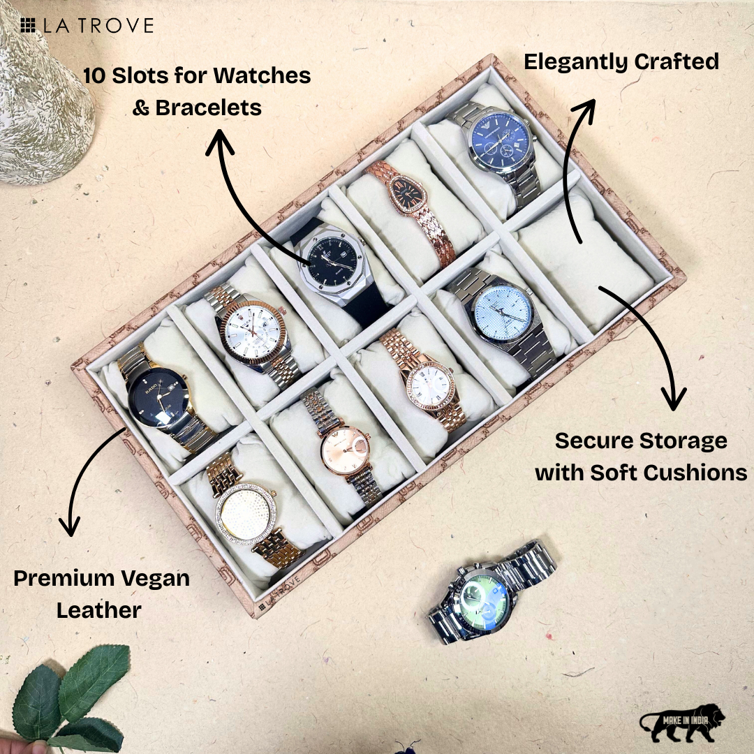 Designer 10-Slot Watch Tray