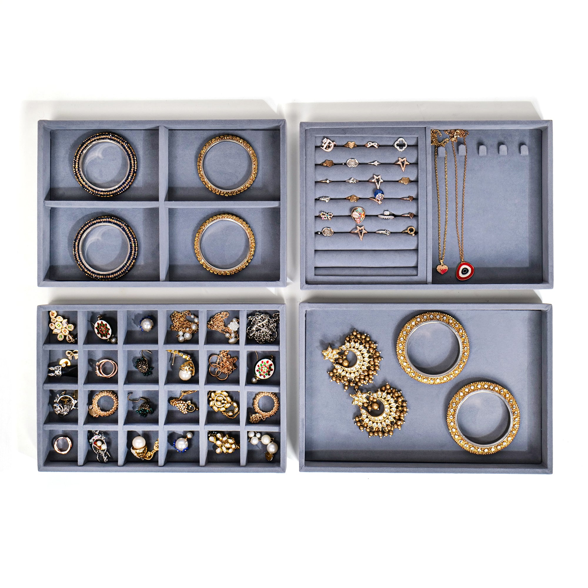 Drawer Stackable Jewellery Trays (Big Set of 4 Trays)