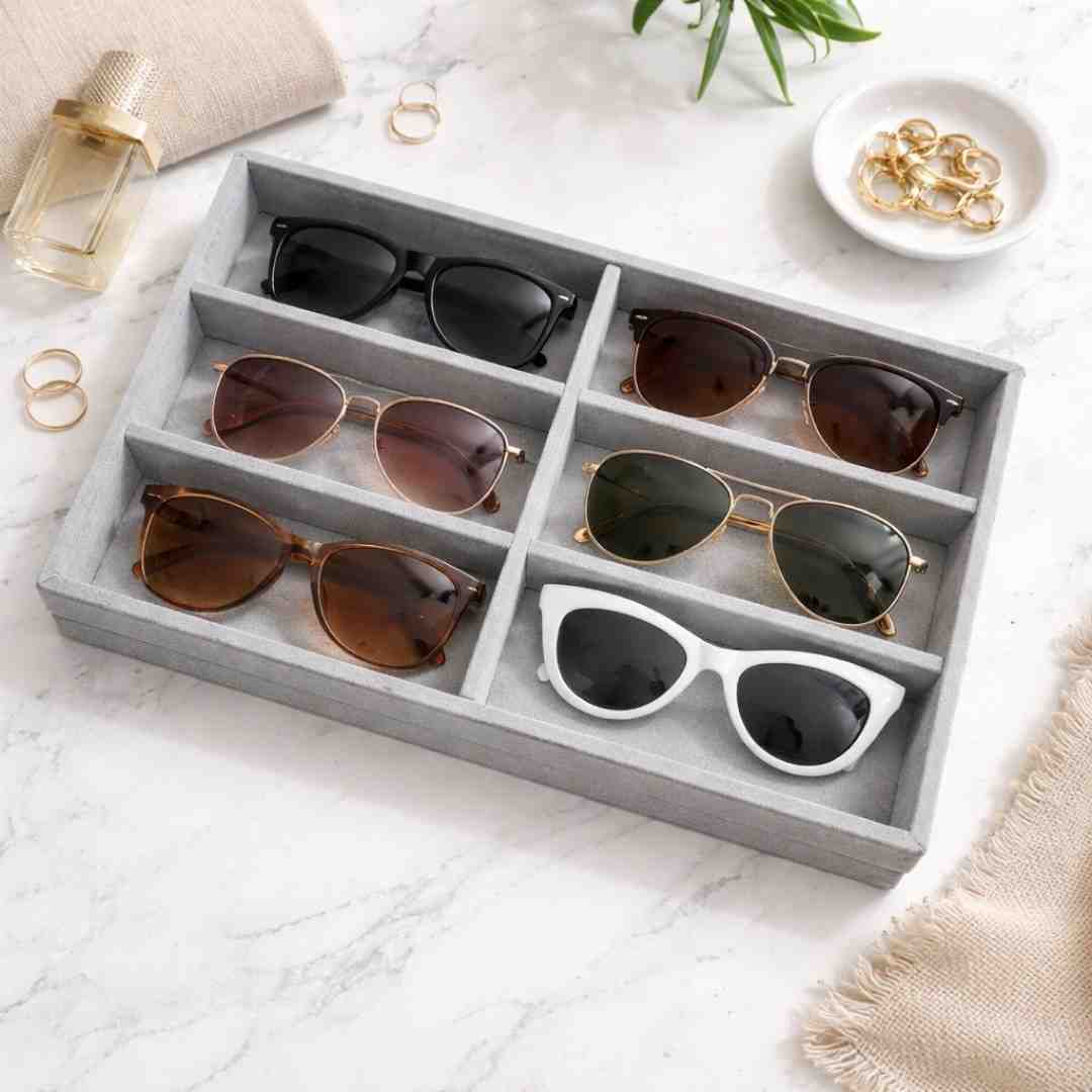 TBT 6 Slot Sunglass Tray – Compact Drawer Storage for Everyday Eyewear