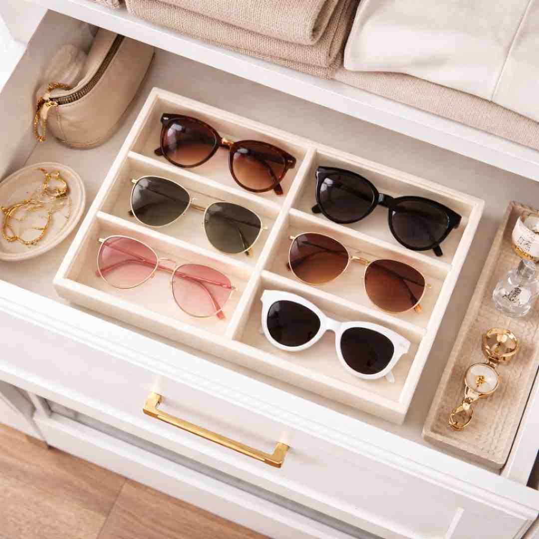 TBT 6 Slot Sunglass Tray – Compact Drawer Storage for Everyday Eyewear