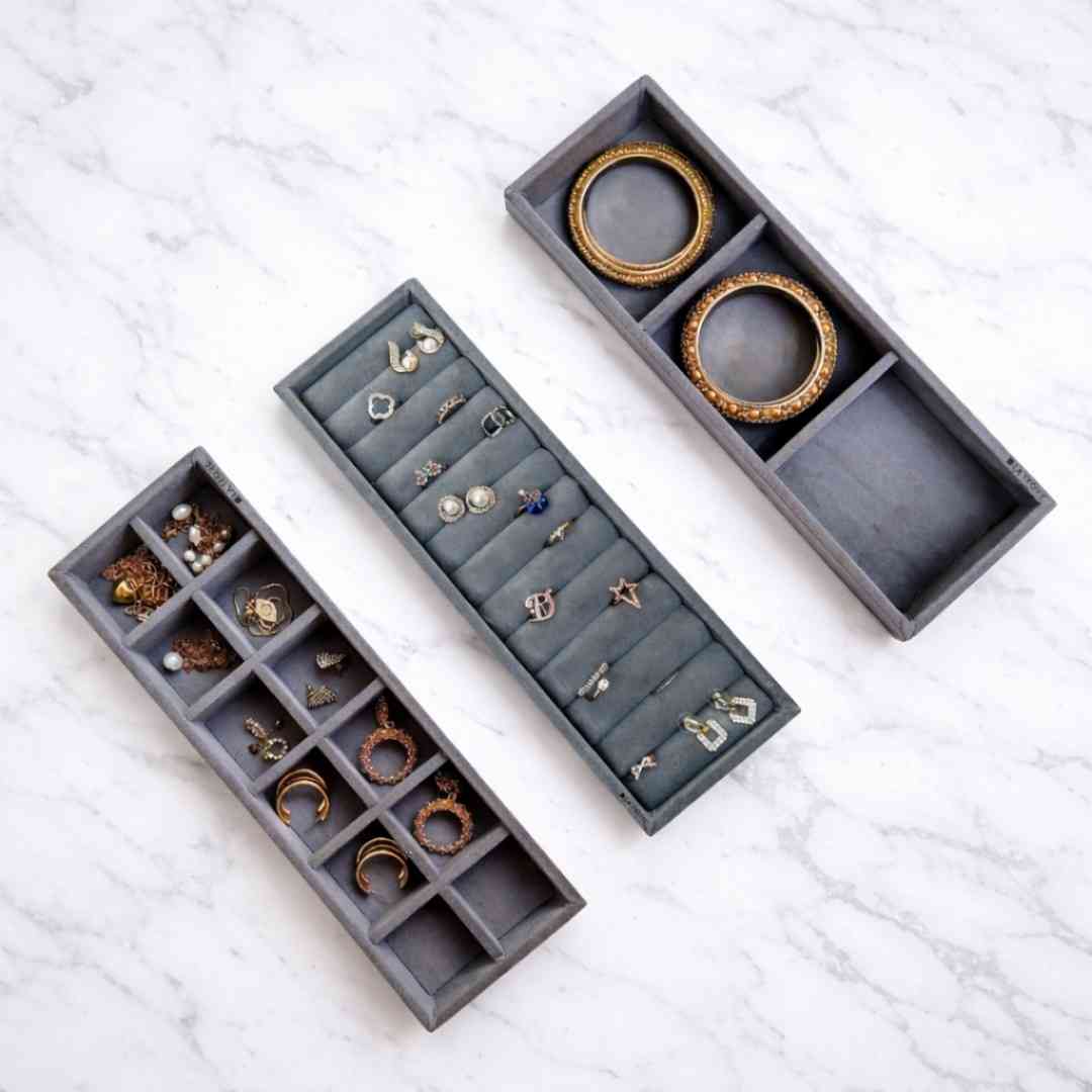 Ring, 12 Grid & 3 Grid Jewellery Organiser – Sleek Storage Solution