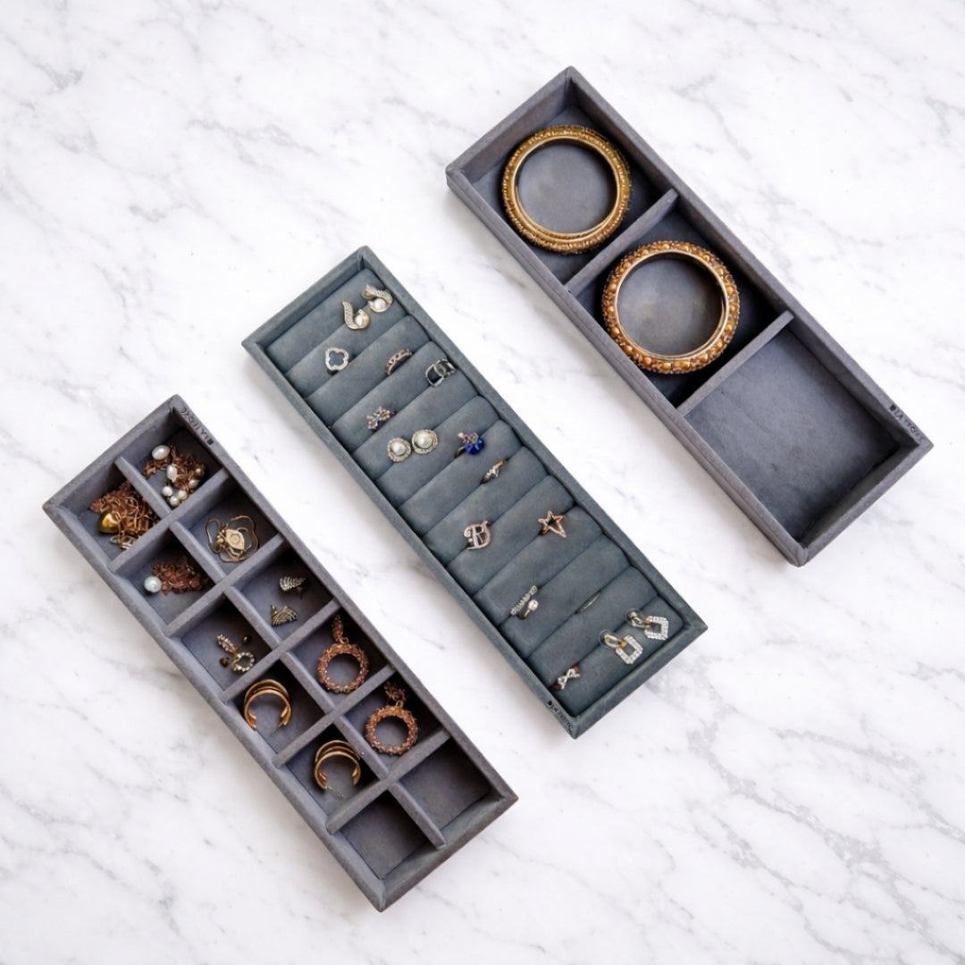 Ring, 12 Grid & 3 Grid Jewellery Organiser – Sleek Storage Solution