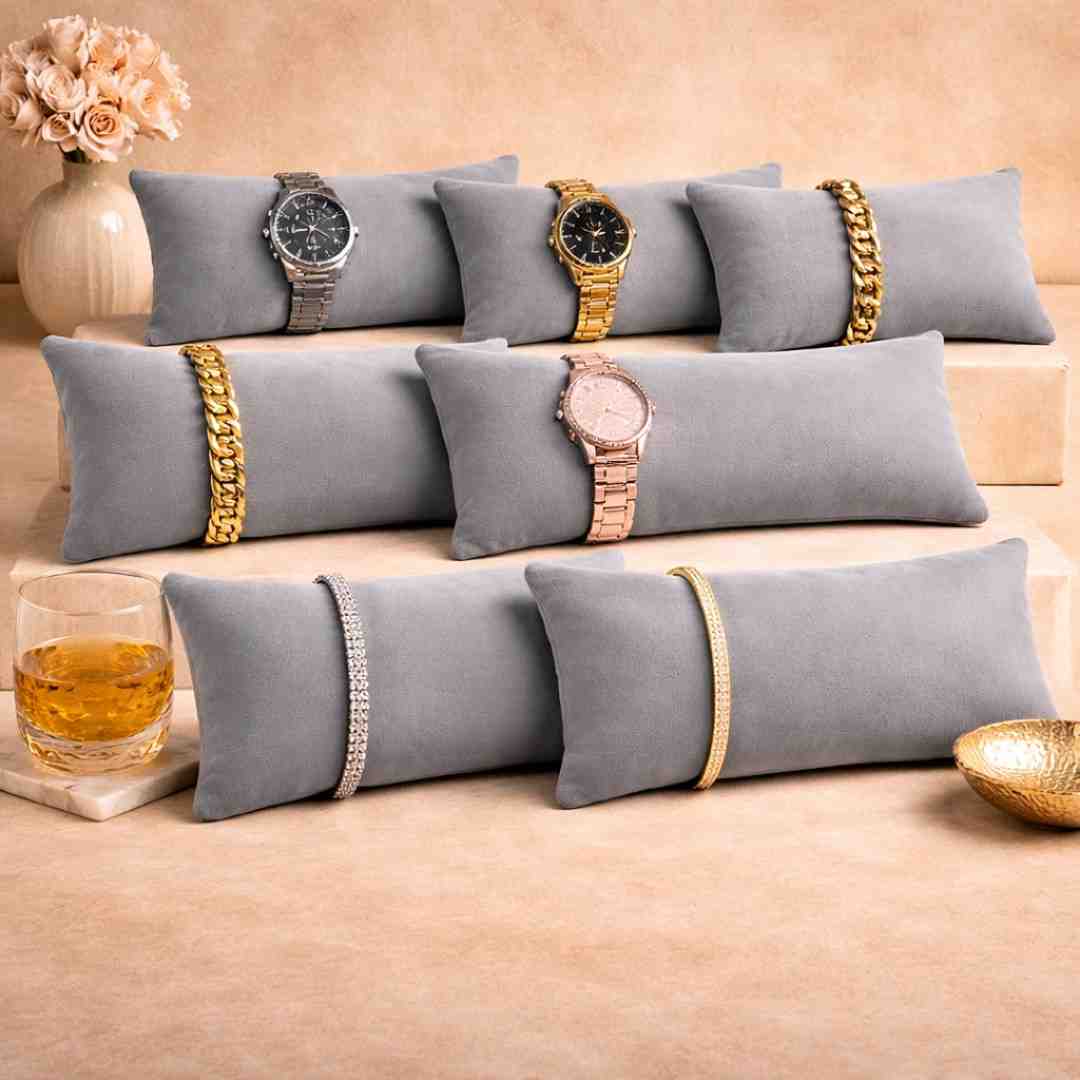 The Big Trove Suede Velvet Pillows for Watch, Bangle & Jewellery Organisers