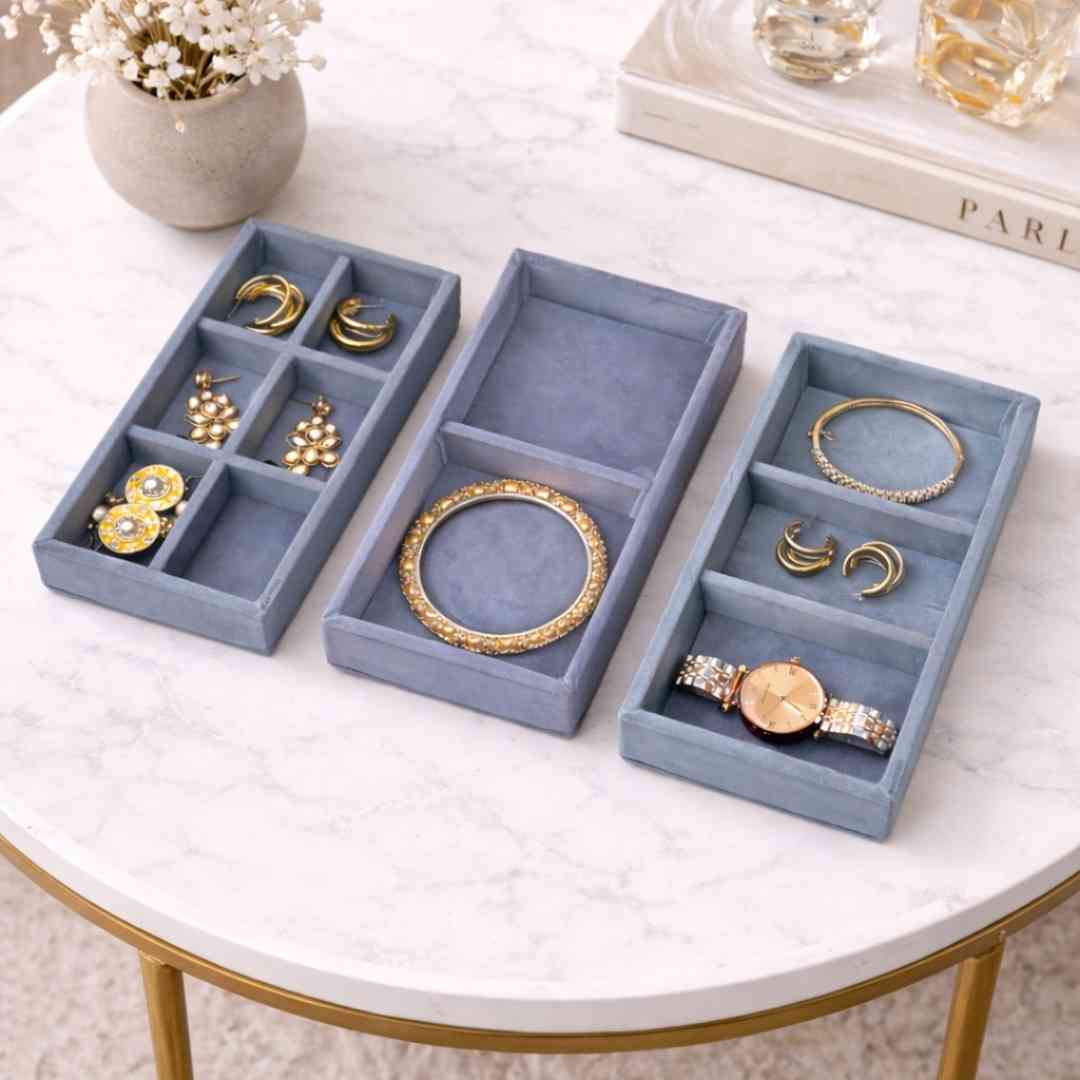 3 Grid, 2 Grid & 6 Grid Mini Jewellery Organiser – Compact Storage Combo