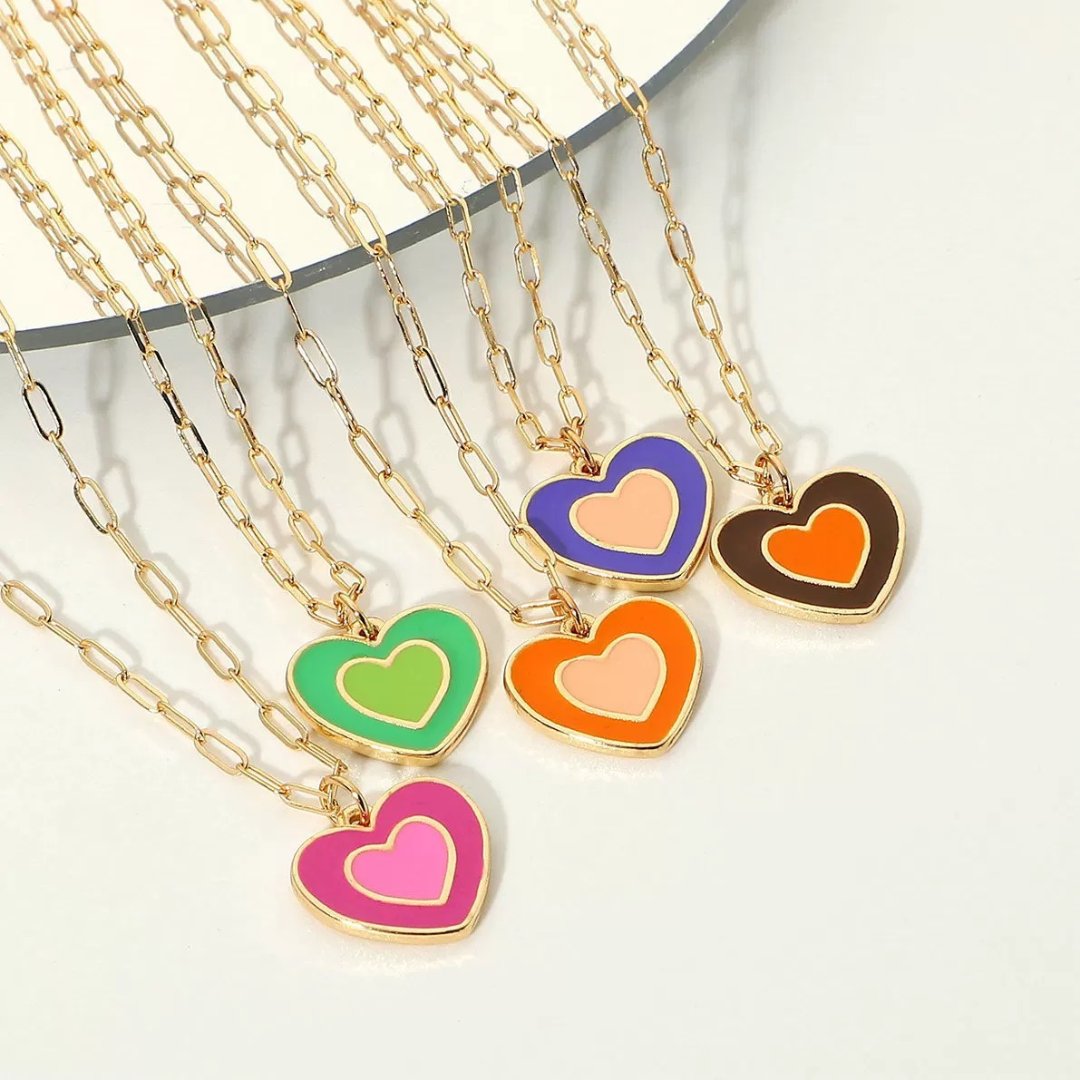 Coloured Heart Necklace