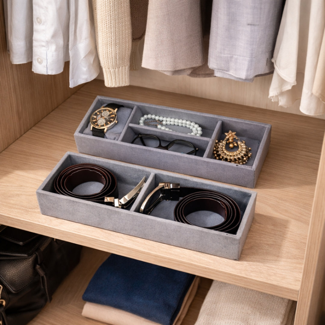 Belt, Sunglass & Watch Drawer Organiser – 2 Belt, 2 Sunglass & 2 Watch Slots